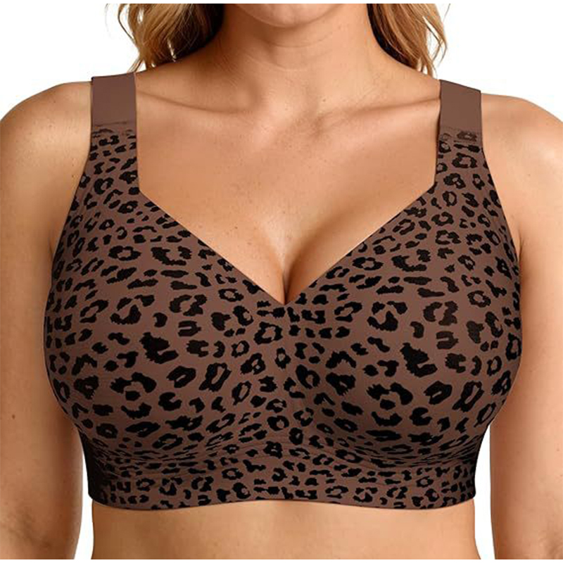 Mastectomy Bra Pocket - Bra Jelly Motif Leopard Wanita Tanpa