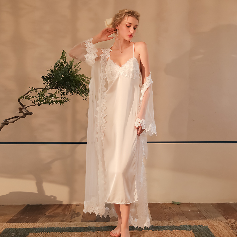Sheer Bra Lace - Set Gaun Tidur Satin Renda untuk